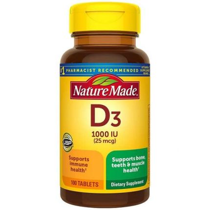 NatureMade Vitamin D3 25mcg 1,000 IU Tablets.