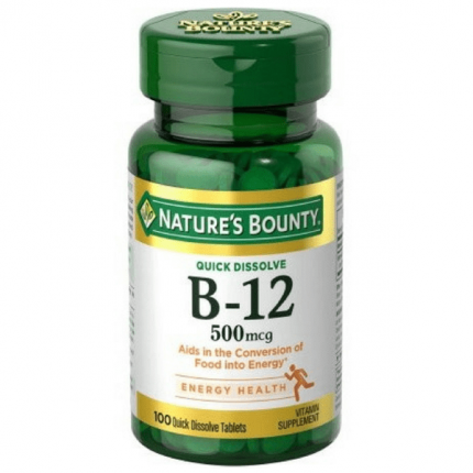 Nature’s Bounty Vitamin B-12 500mcg 100 Tablets